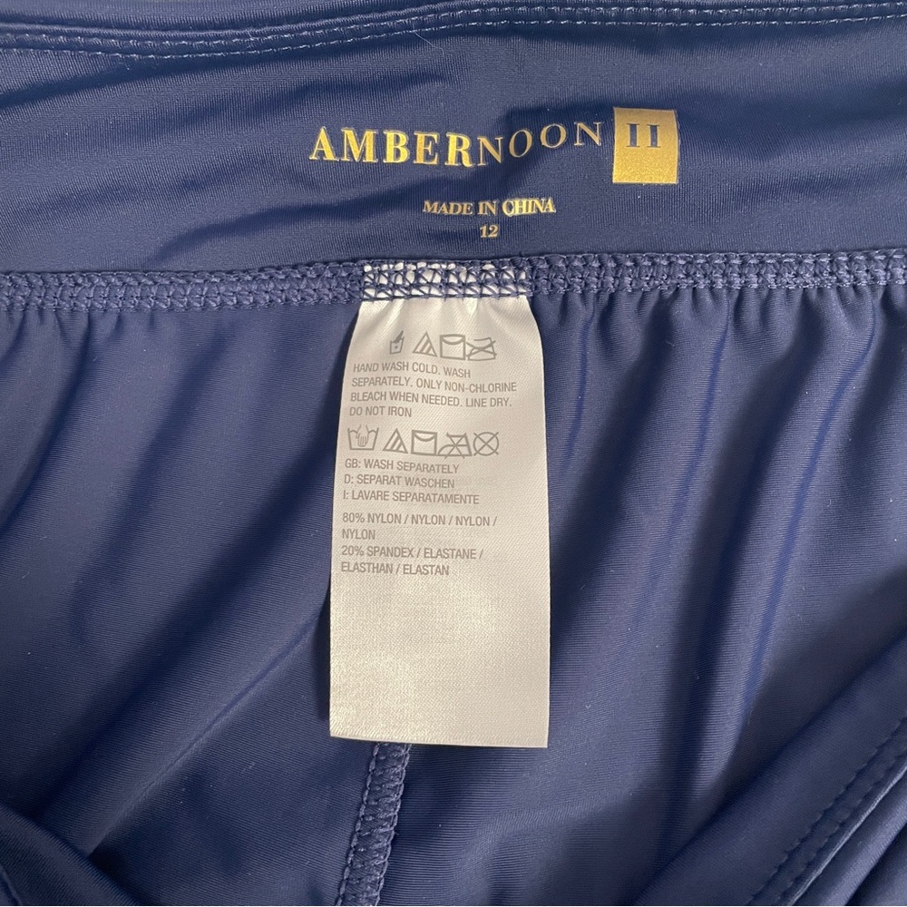 NWT AMBERNOON II Swim Bottoms Shorts Sz 12 Navy Dark Blue - Picture 5 of 7